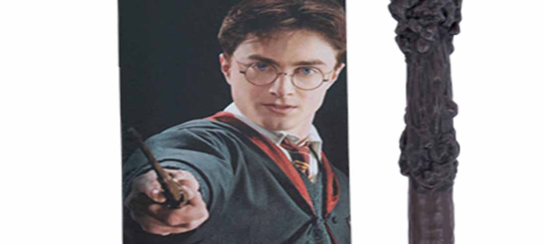 Хари Потър с неговата специална пръчка, направена от бодлива зеленика и сърцевина с перо от феникс. Снимка: HarryPotterShop.co.uk